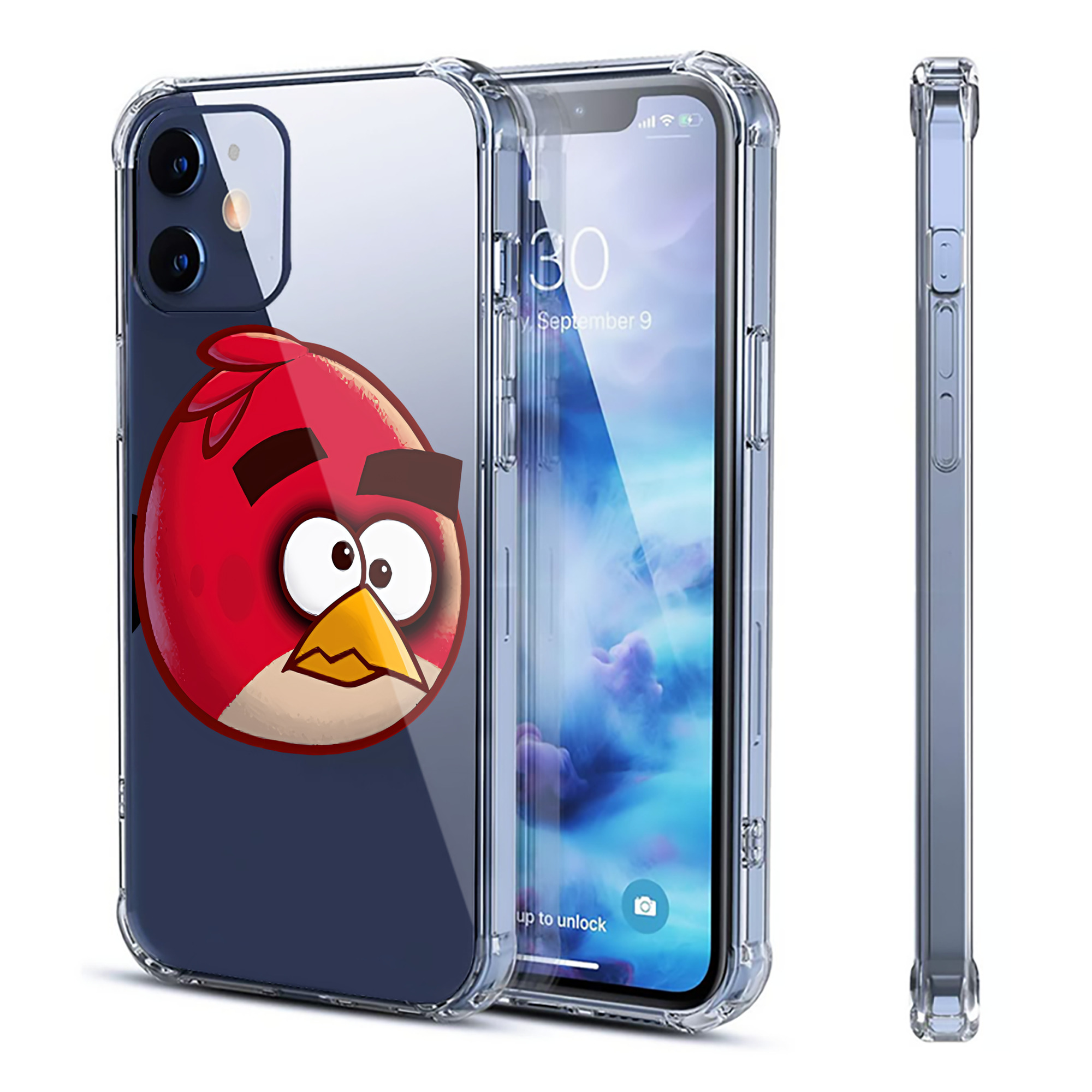 （画像用） Angry Birds アングリーバード 【iPhone 12シリーズ対応】透明スマホケース（クリアソフトケース）